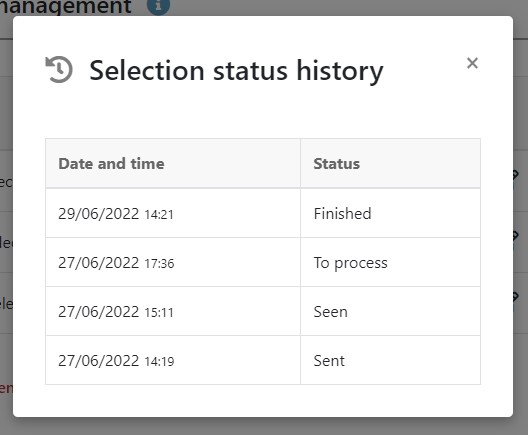 The history of selection status